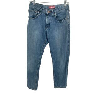 Lee Premium Boys Straight Cut Jeans Denim Regular Adjustable Waist Blue Size 18